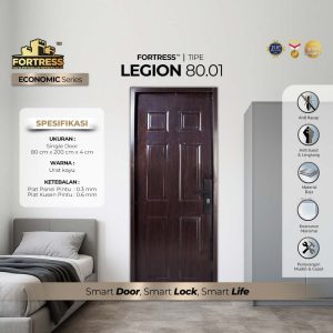 Pintu Fortress Tipe LEGION 80.01 Bahan Baja Motif Kayu