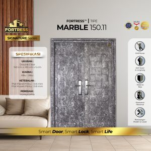 Pintu Fortress Tipe MARBLE 150.11 Bahan Baja Motif Marmer Warna Abu